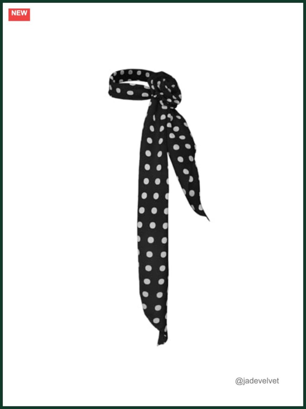 Polka Dot Chiffon Scarf Women Neck Scarf with Rose Clip Skinny Lightweight